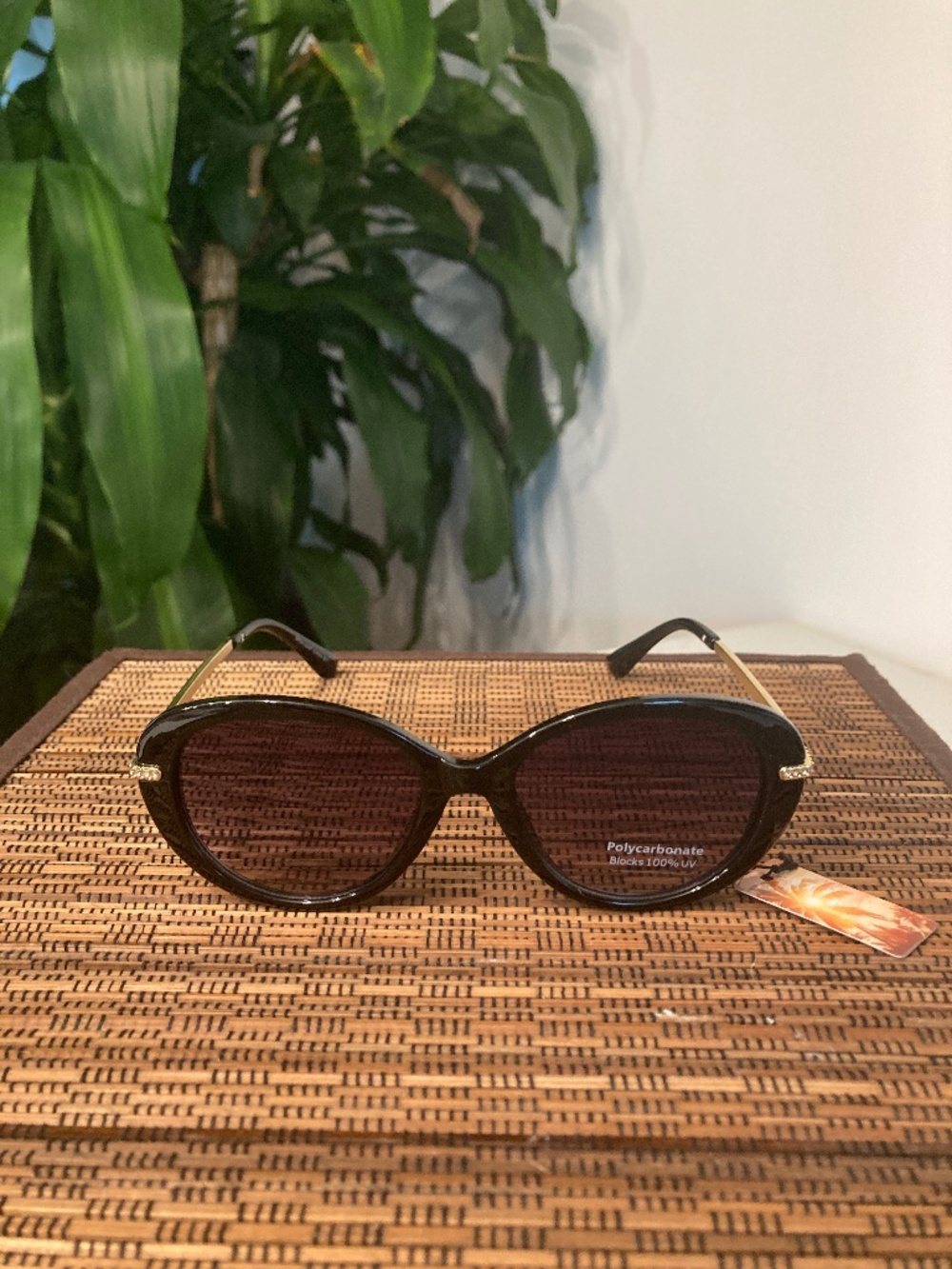 Oval Cat-Eye Crystal Accent Sunglasses (MP24197AP)